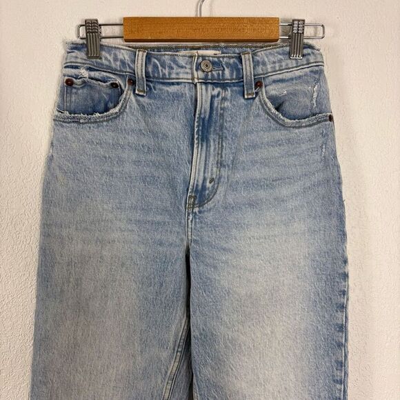 Abercrombie & Fitch The 90’s Straight Leg High Rise Jeans Size 25P or 0P - Picture 2 of 12